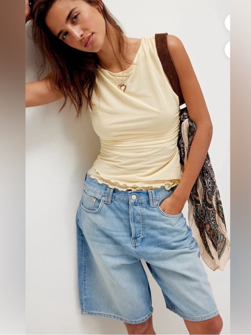 NWT Free People Montana Bermuda Jean Shorts Size 27